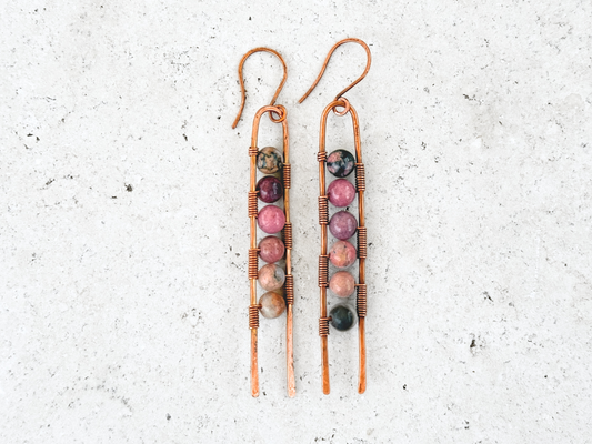 Pink Ombre Prong Dangles