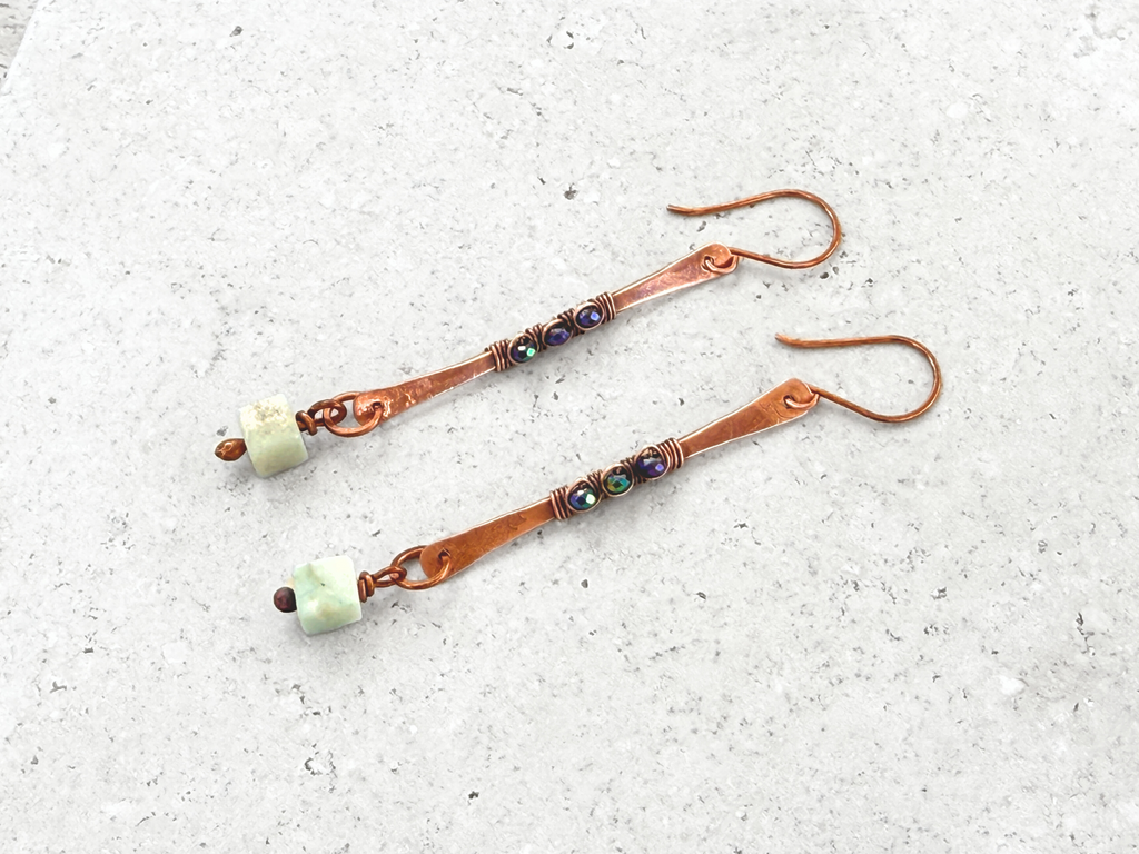 Amazonite Cube Earrings