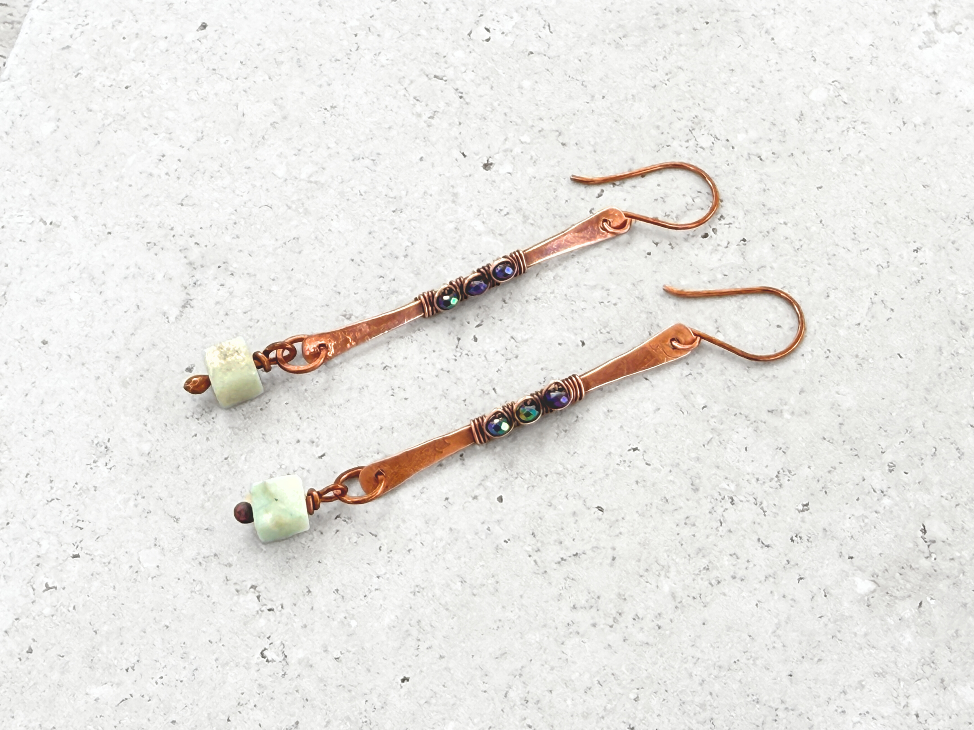 Amazonite Cube Earrings