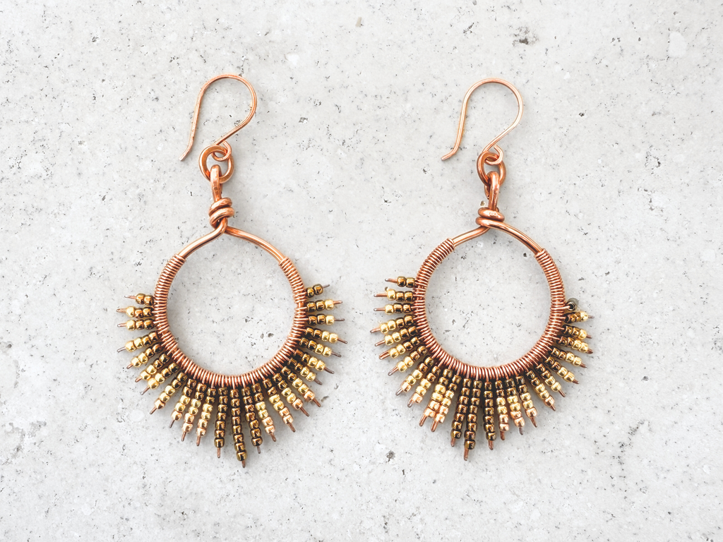 Gold Dust Beaded Earrings