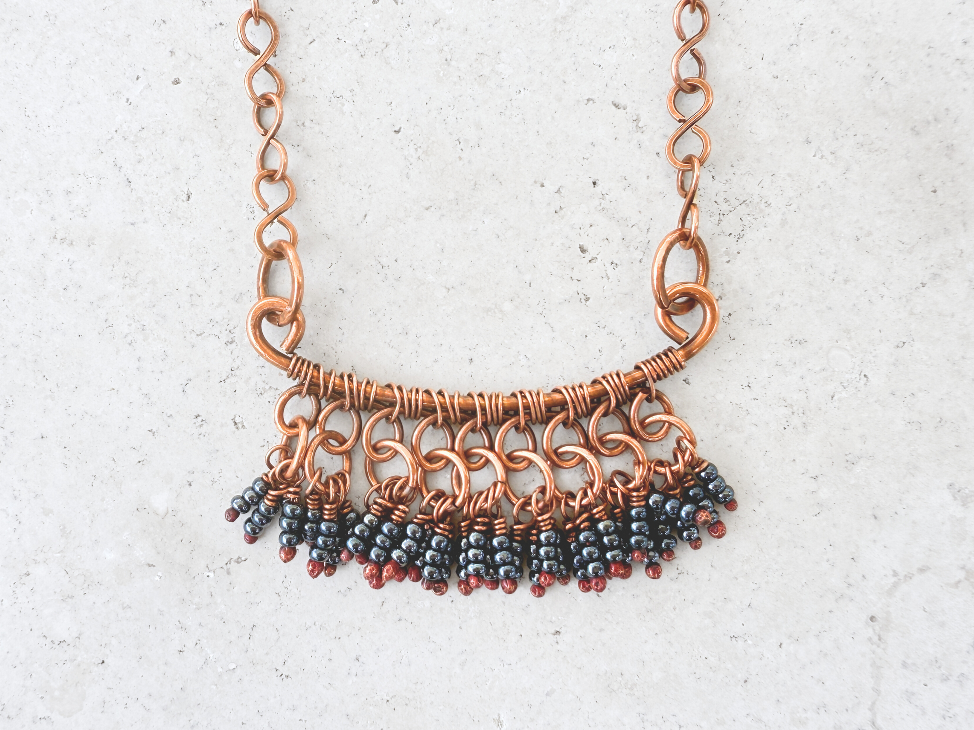 Grey Fringe Choker