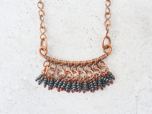 Grey Fringe Choker