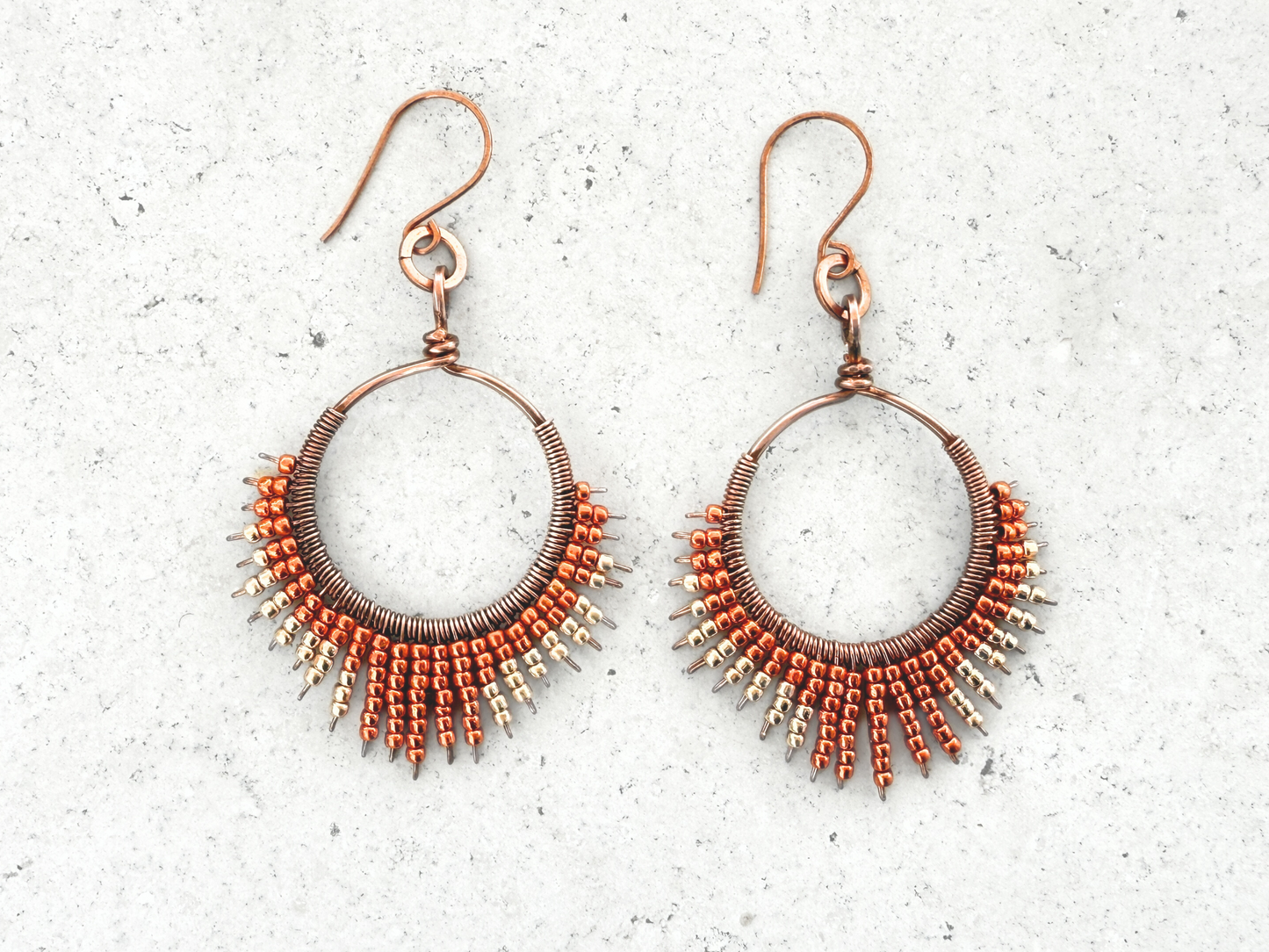 Tangerine Beaded Earrings