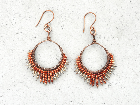 Tangerine Beaded Earrings