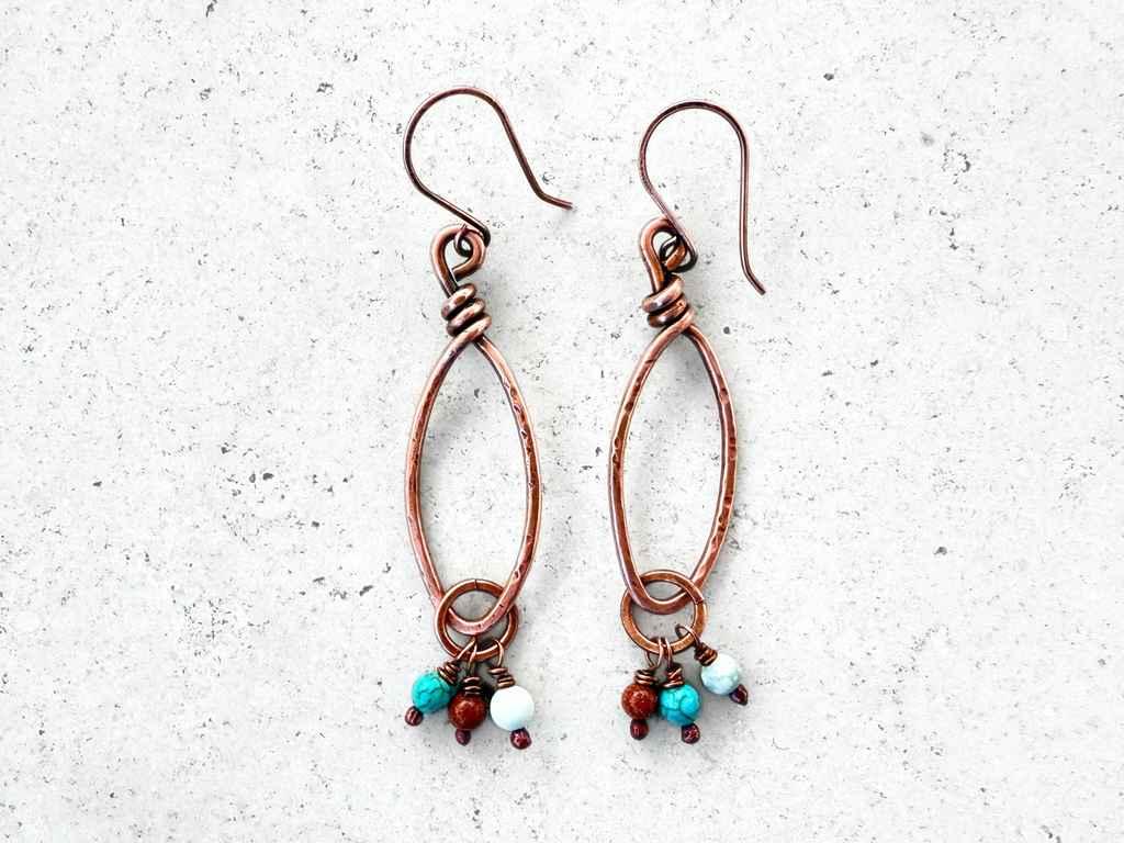 Tri-color Charm Earrings