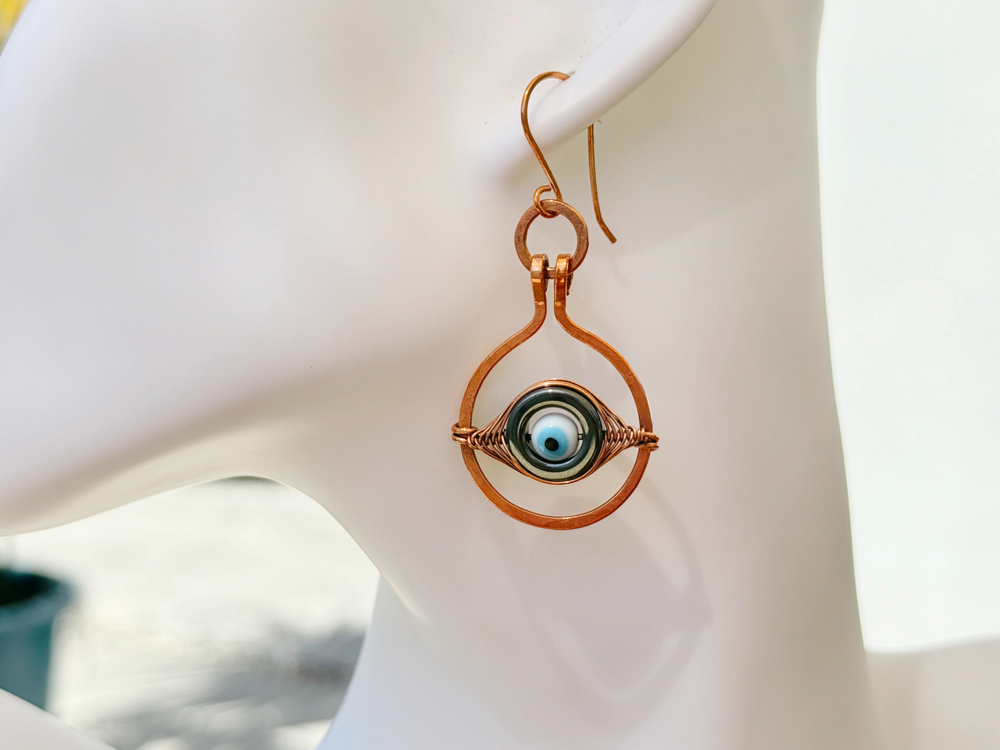Evil Eye Hoop Dangles