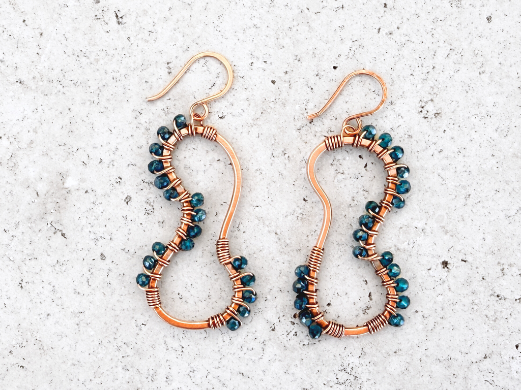 Blue Crystal Diatom Earrings