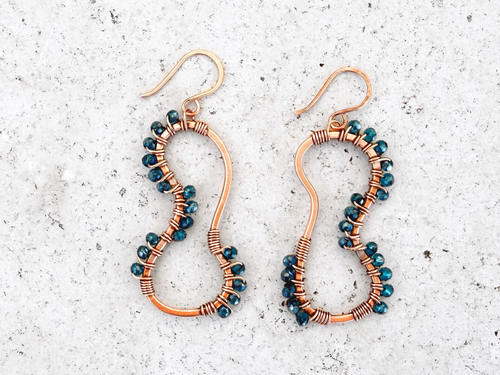 Blue Crystal Diatom Earrings