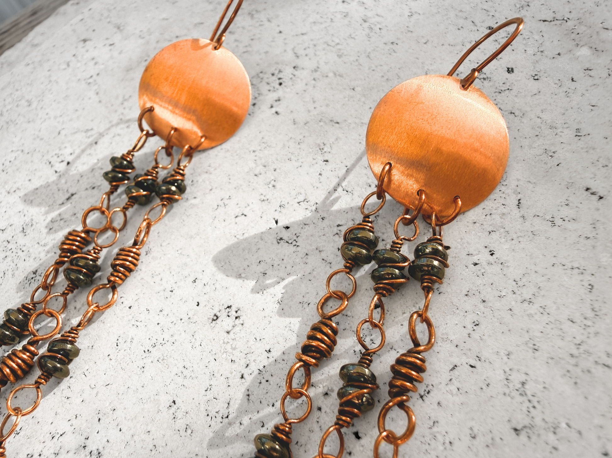 Hematite Disc Dangles
