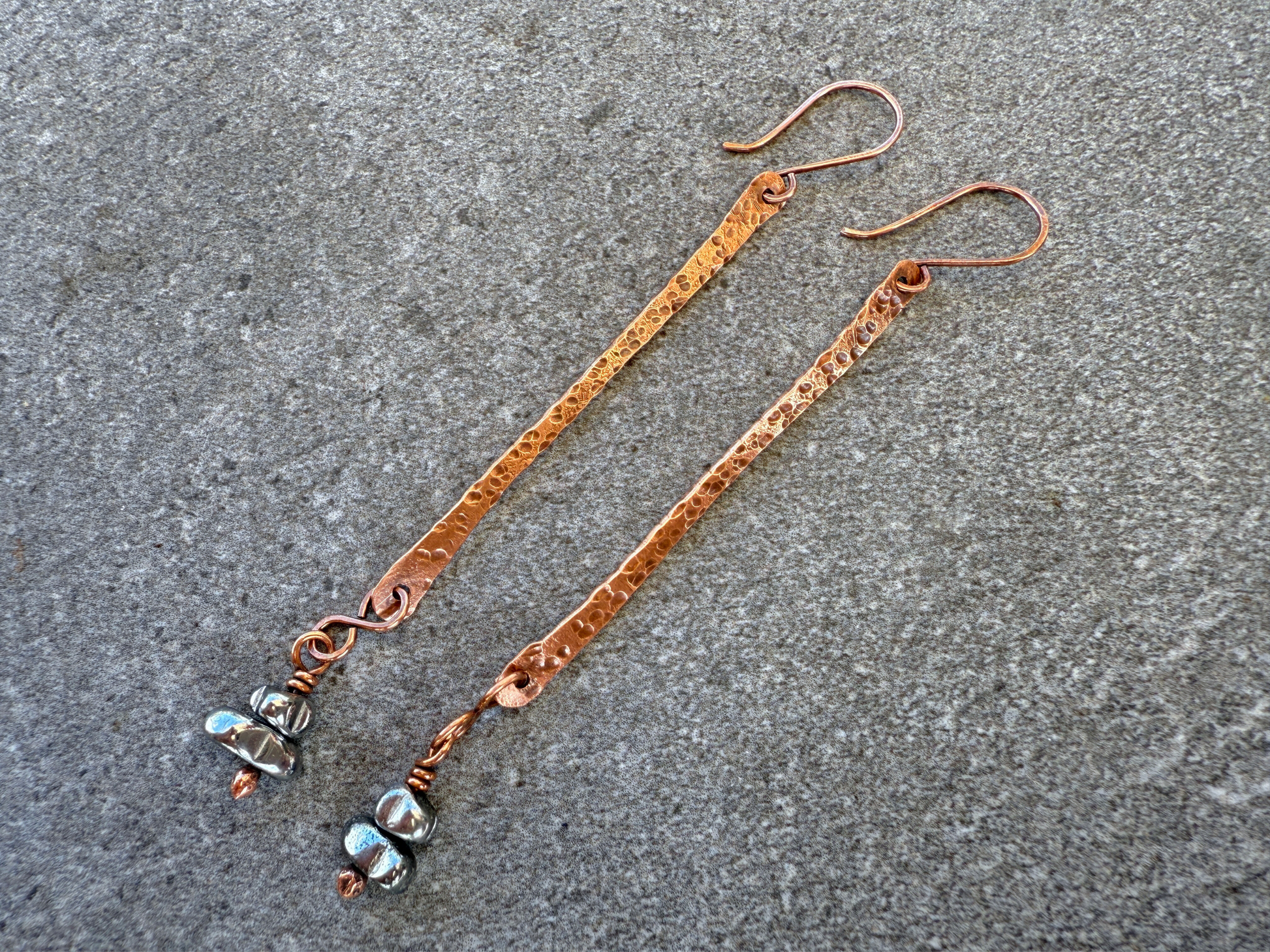 Hematite Hammered Earrings