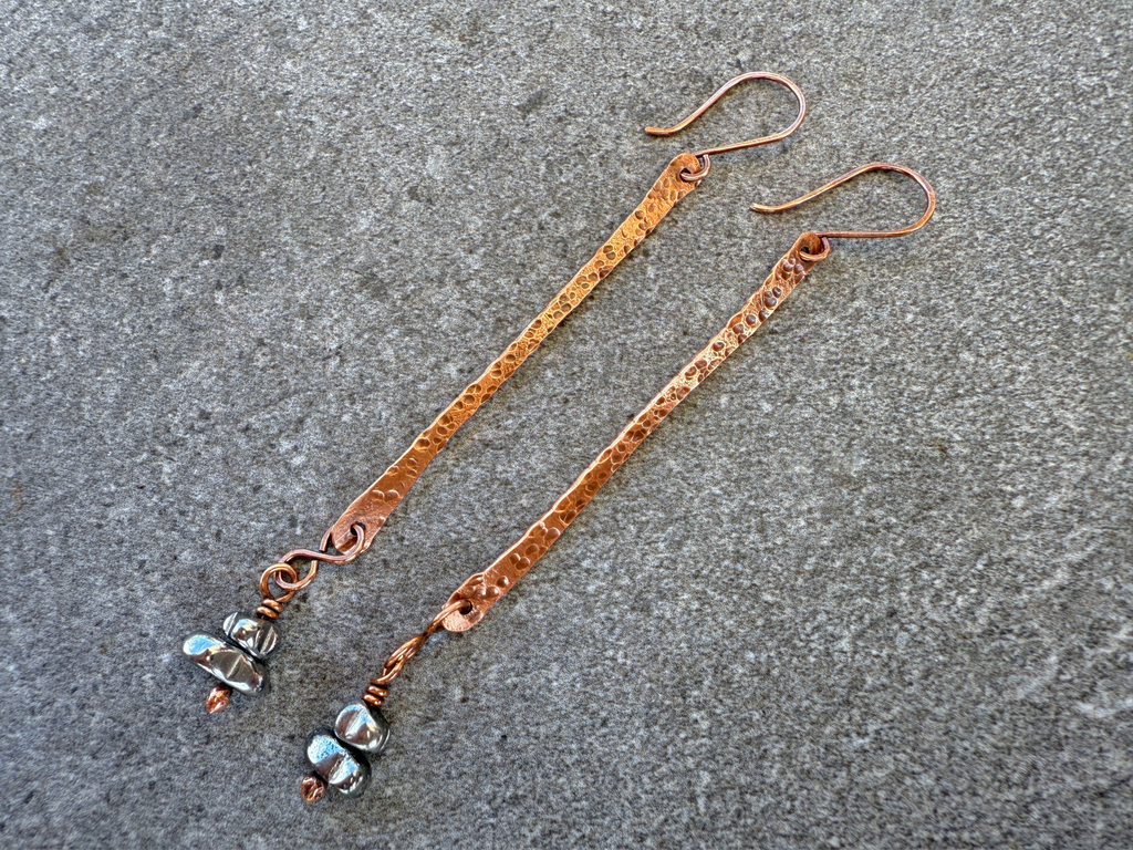 Hematite Hammered Earrings