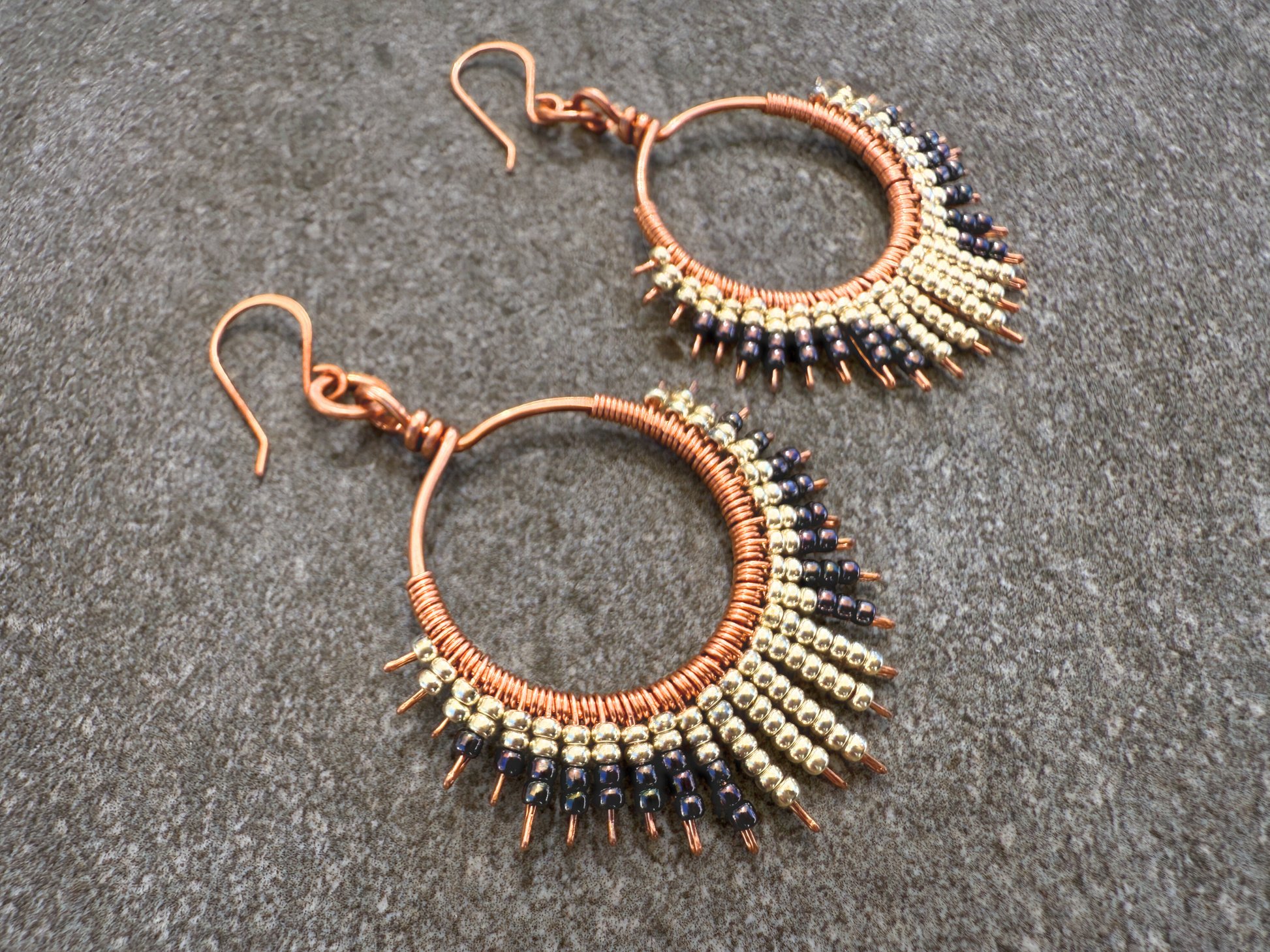 Graphite Beaded Earrings