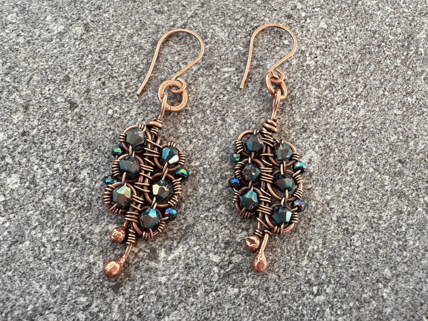 Twisted Crystal Leaf Earrings