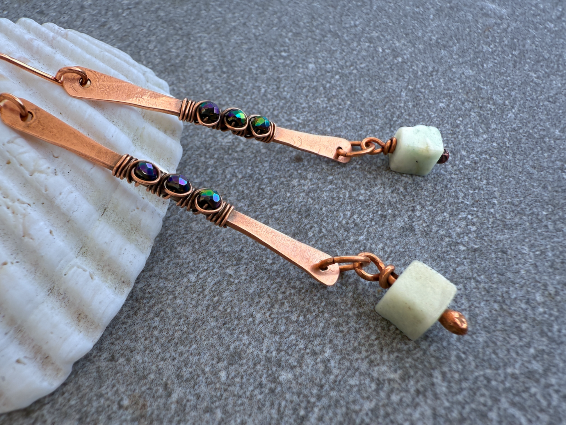 Amazonite Cube Earrings