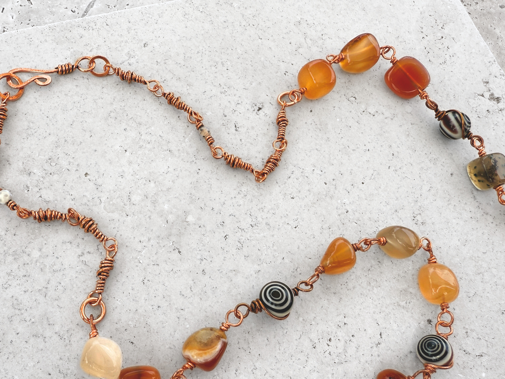 Chunky Orange Agate Necklace
