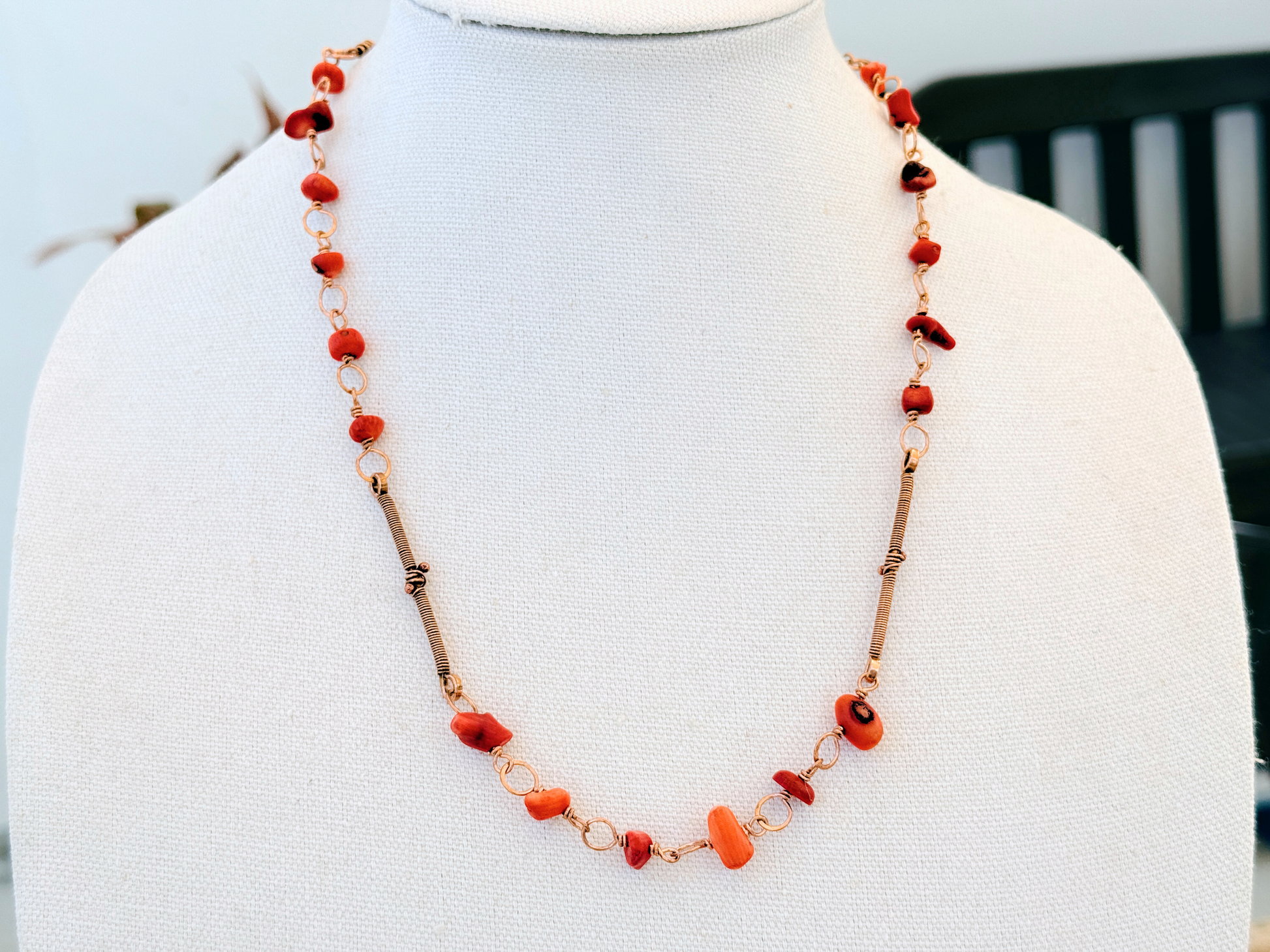 Coral Evil Eye Choker