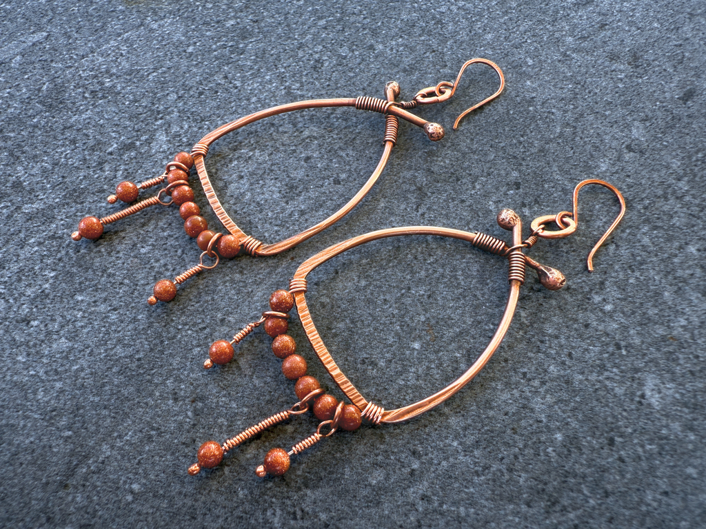 Goldstone Drop Earrings