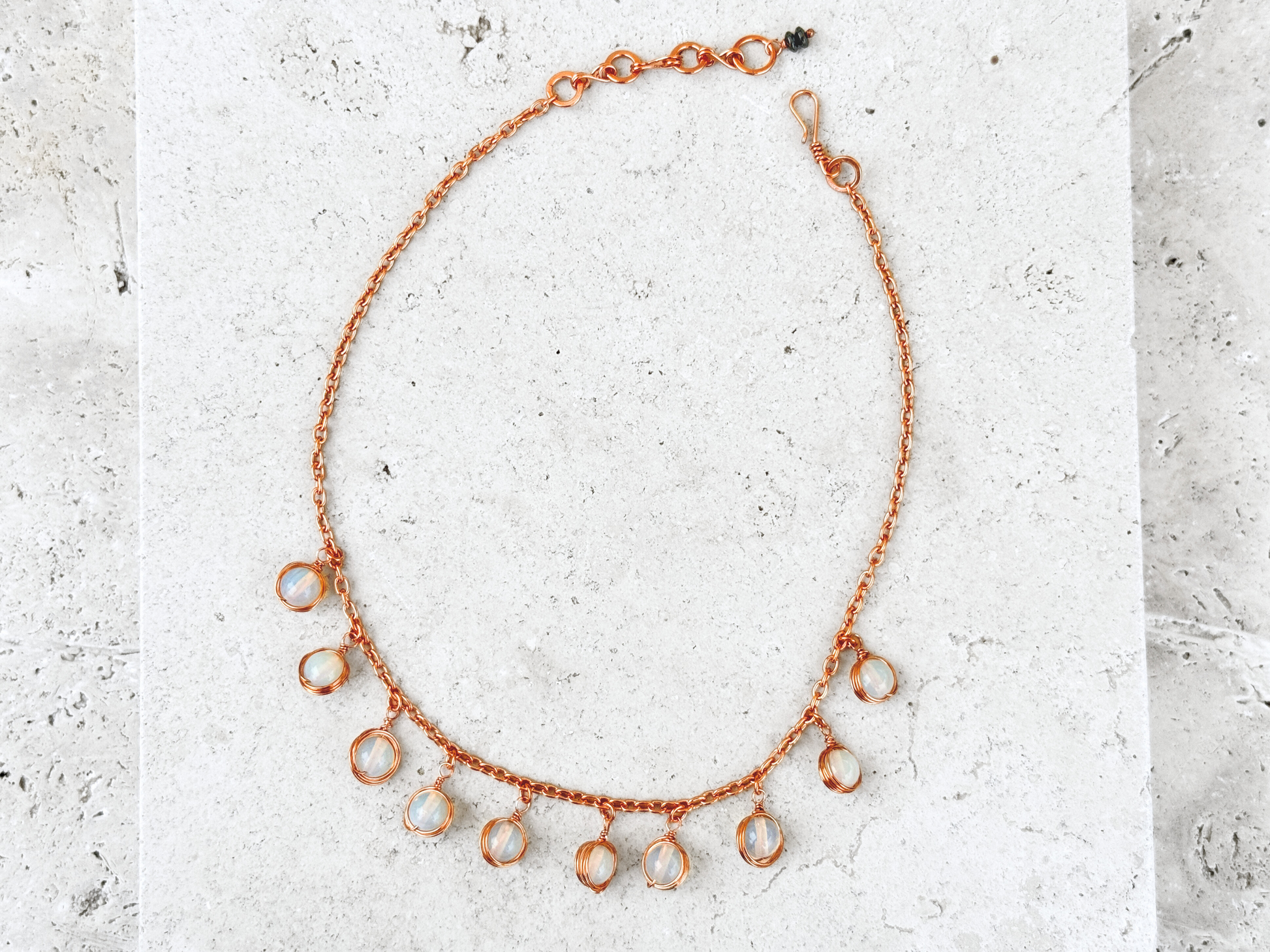 Opalite Charm Choker Necklace