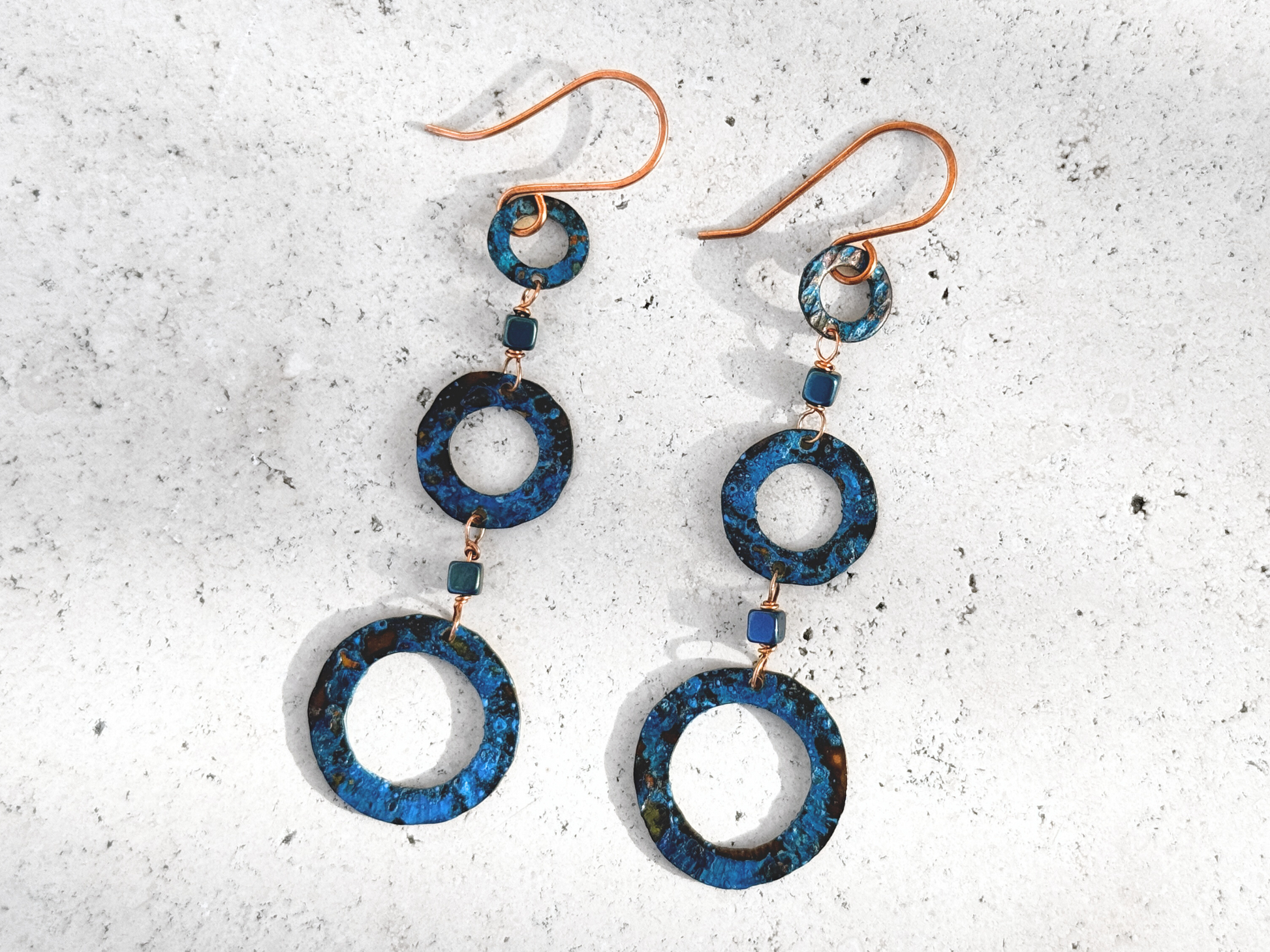 Tri Loop Patina Dangles