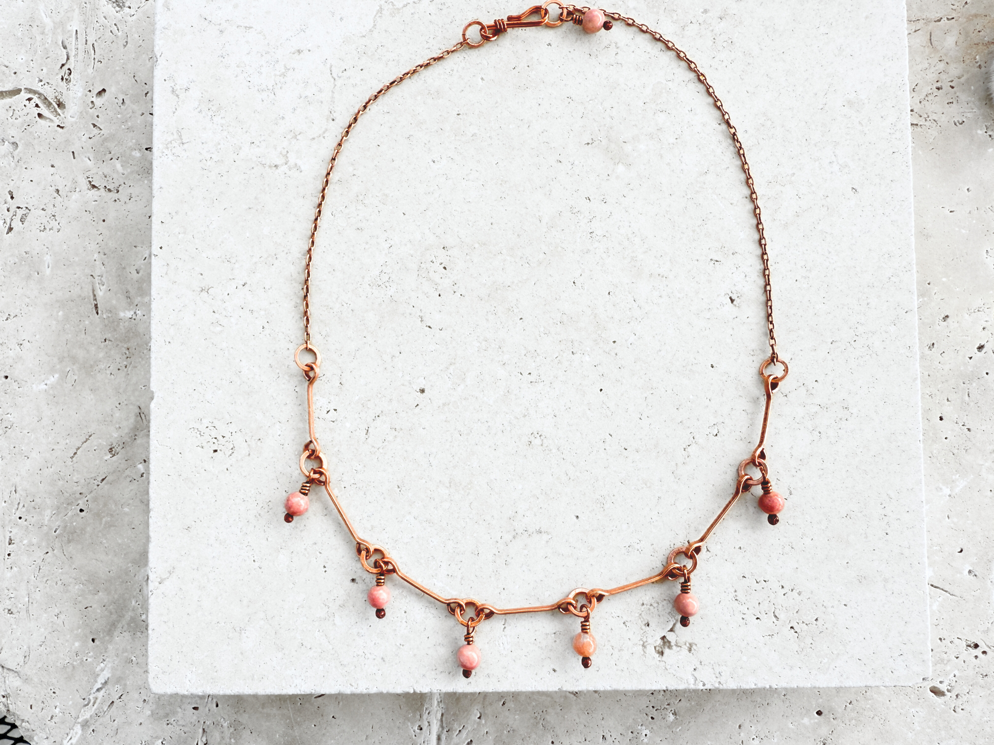 Pink Drops Charm Necklace