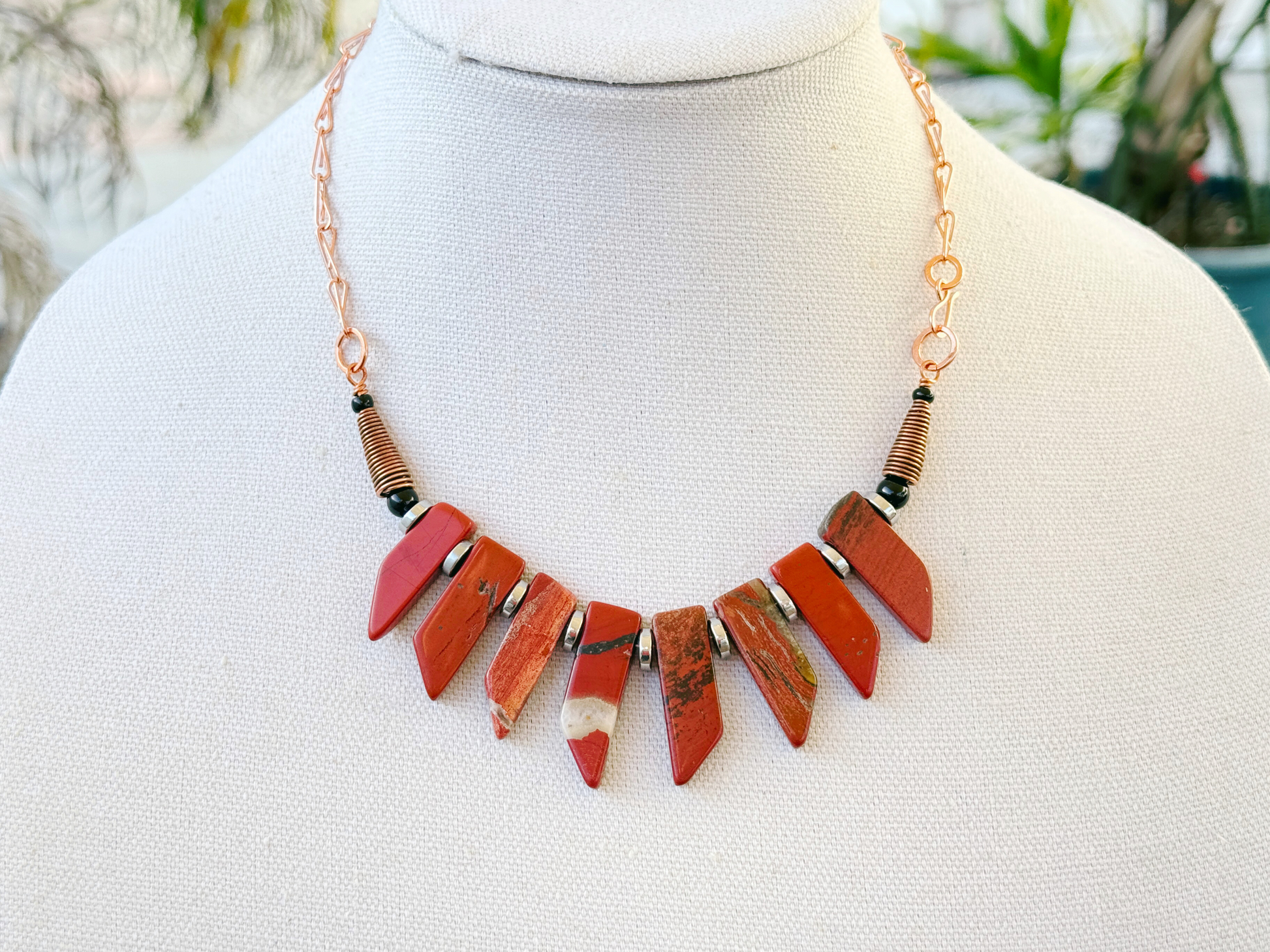 Red Jasper Bib Necklace