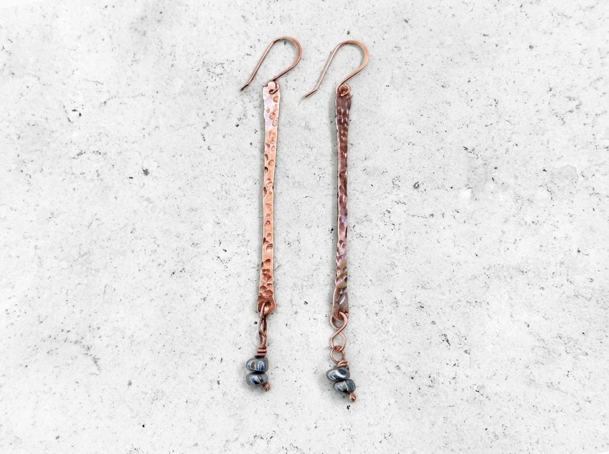 Hematite Hammered Earrings