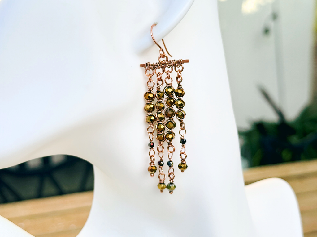 Black Crystal Chandelier Earrings