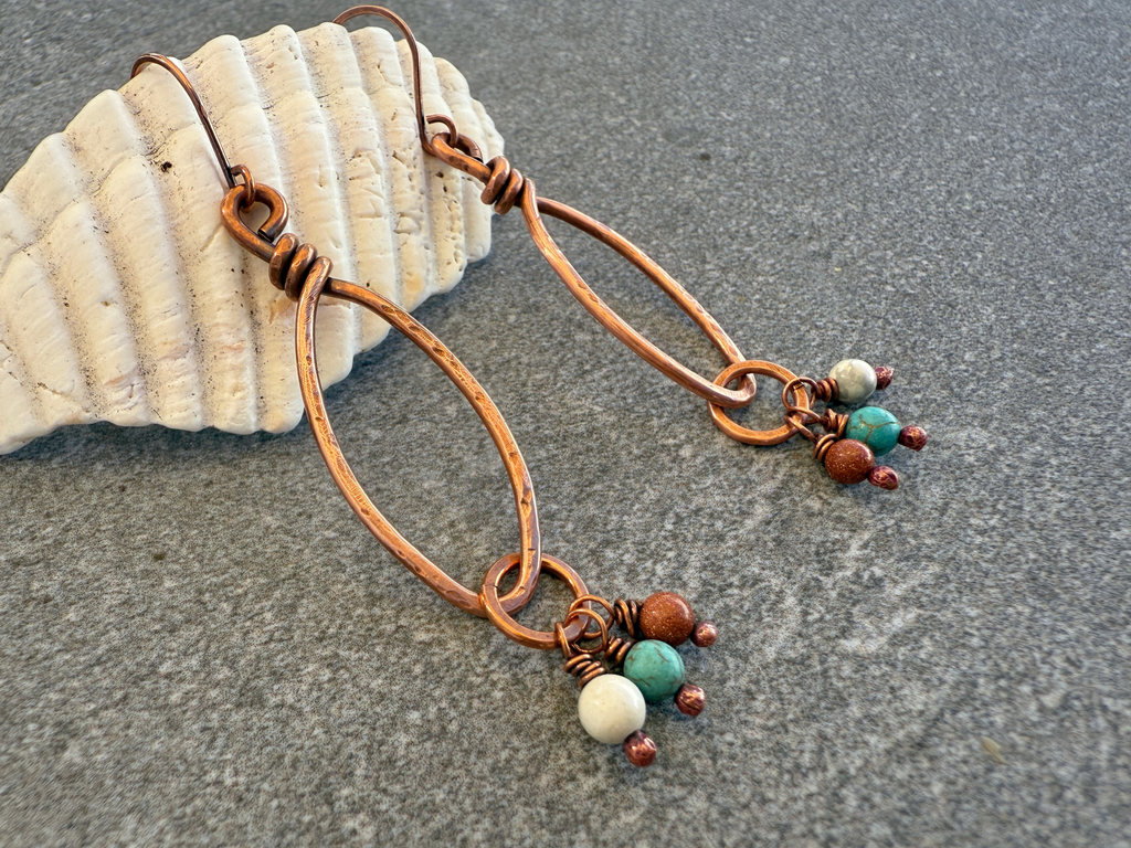 Tri-color Charm Earrings