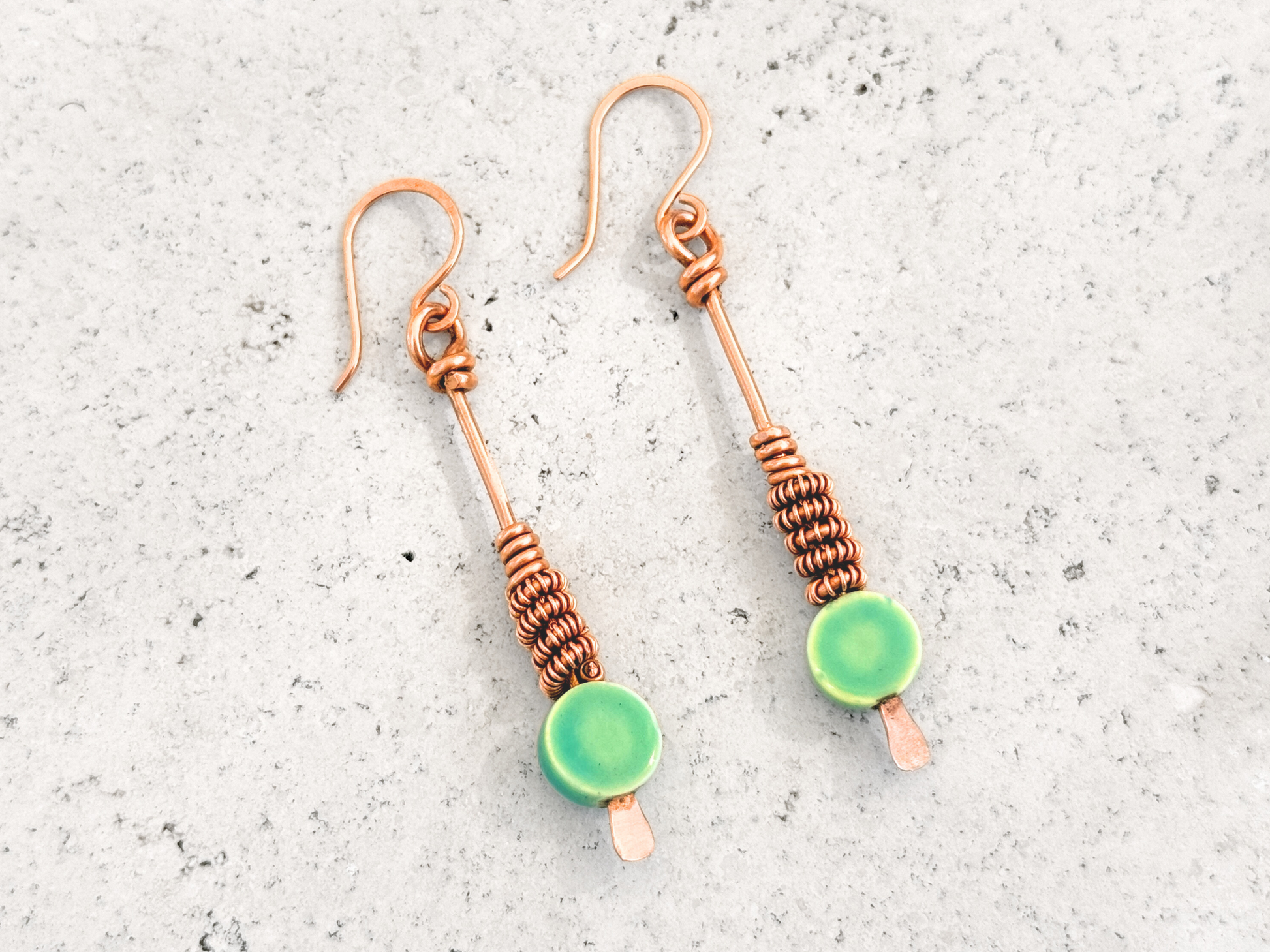 Twisted Teal Drop Earrings