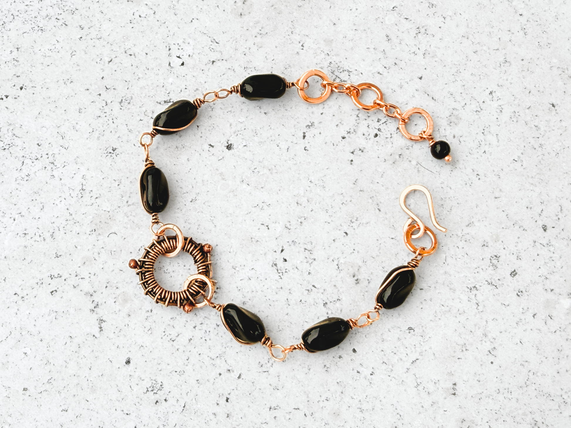 Black Glass Mandala Bracelet