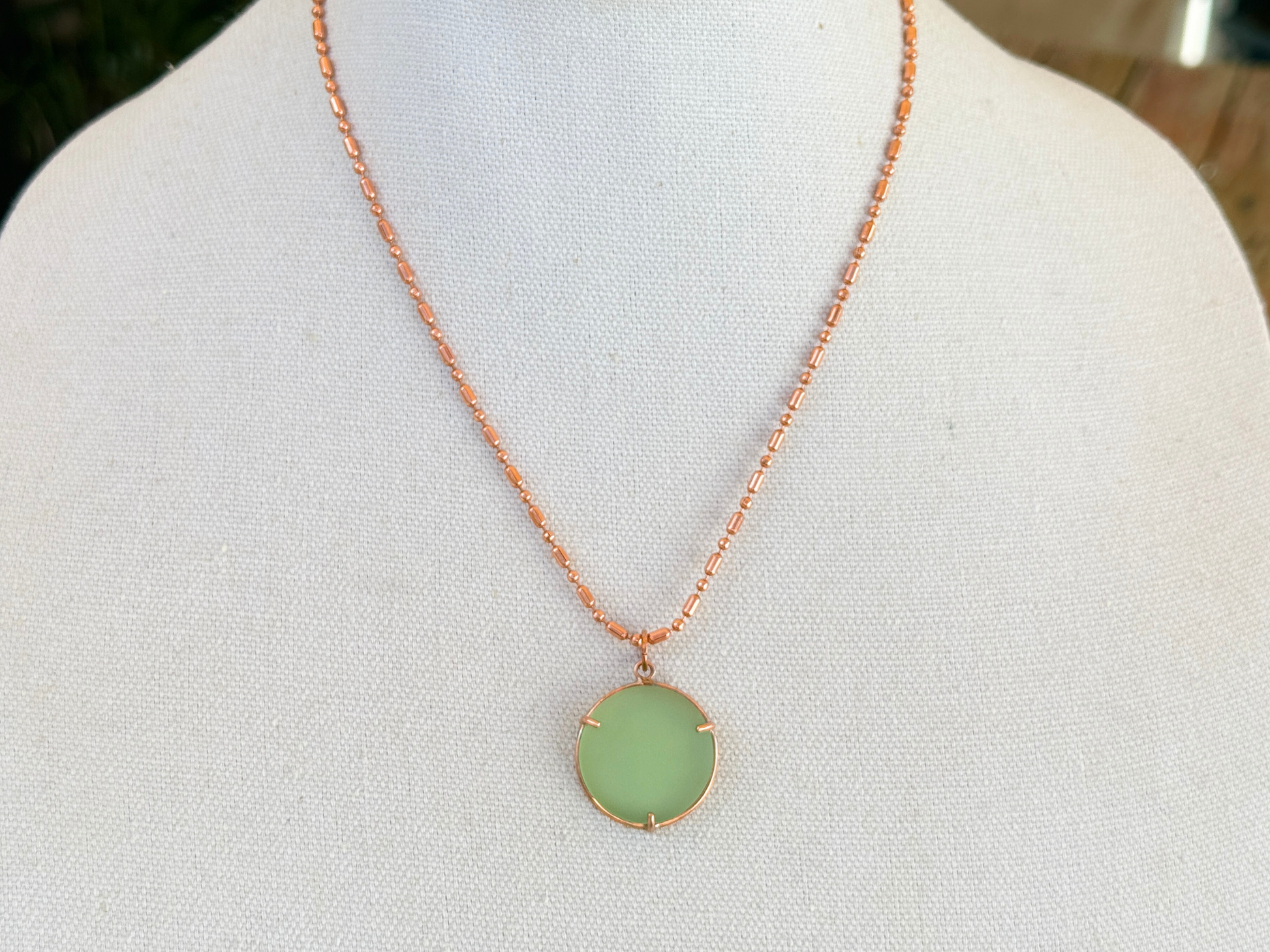 Green Sea Glass Pendant