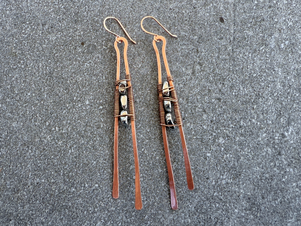 Hematite Prong Earrings