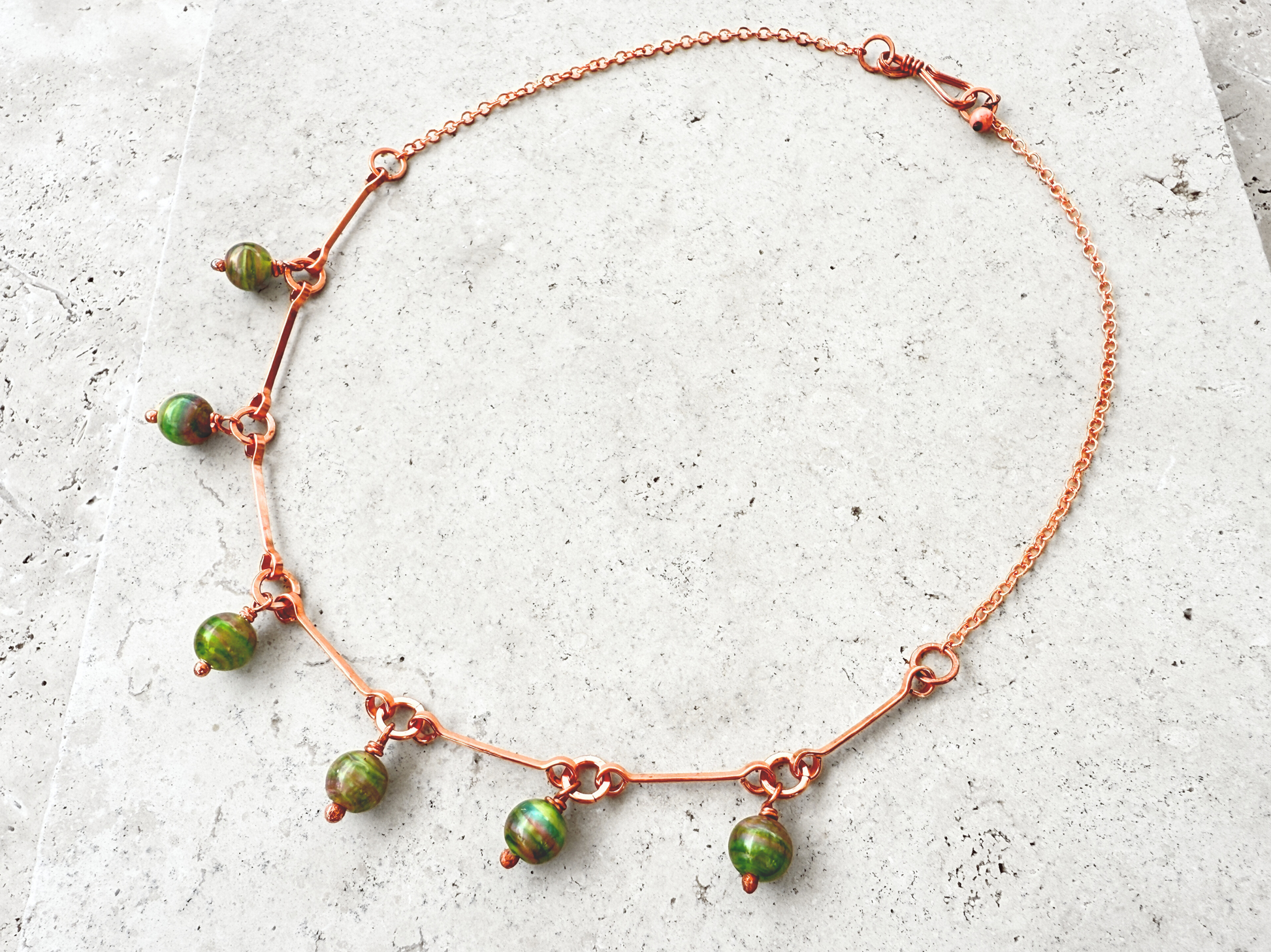 Sage Drops Charm Necklace