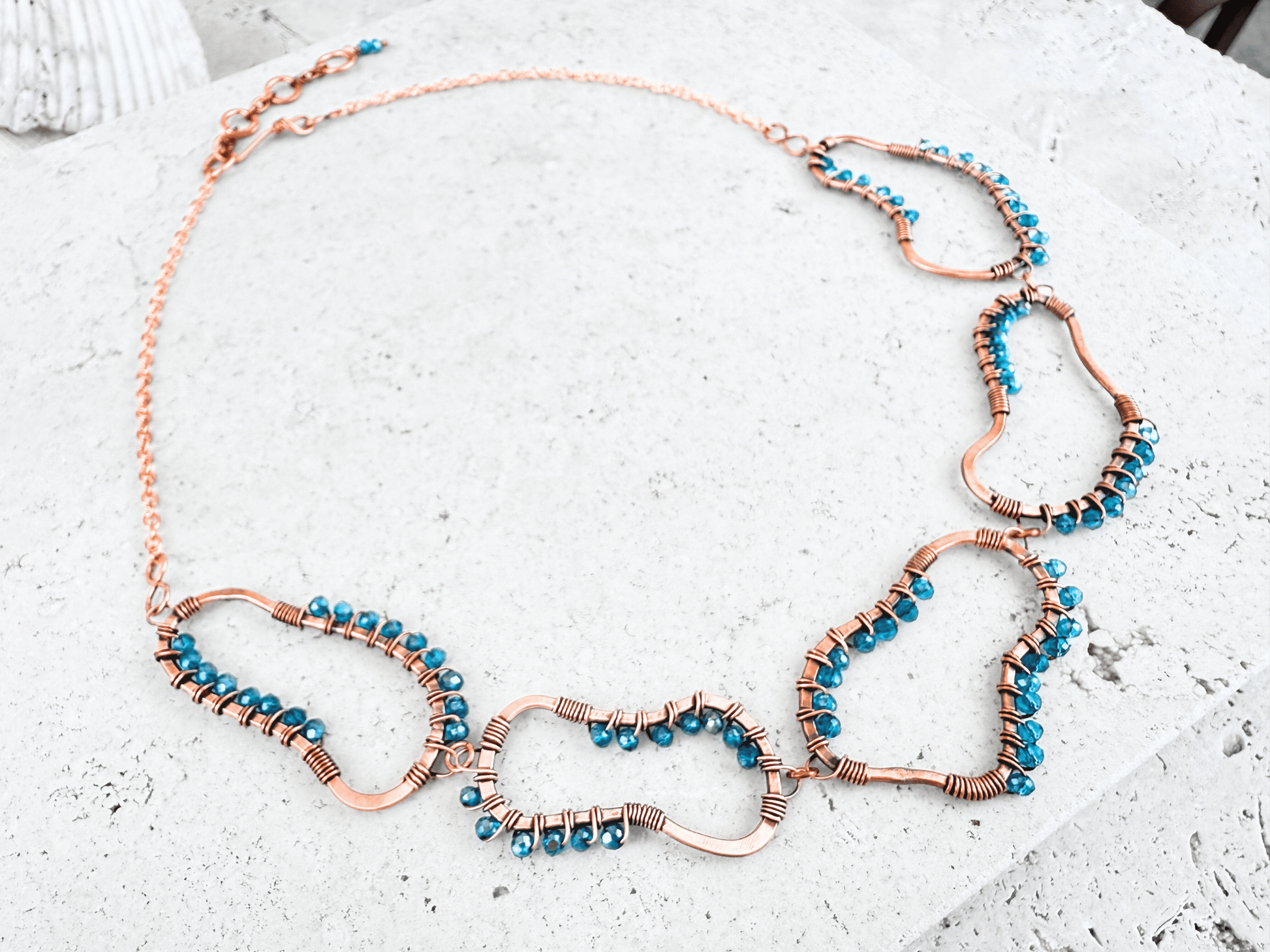 Blue Crystal Diatom Necklace