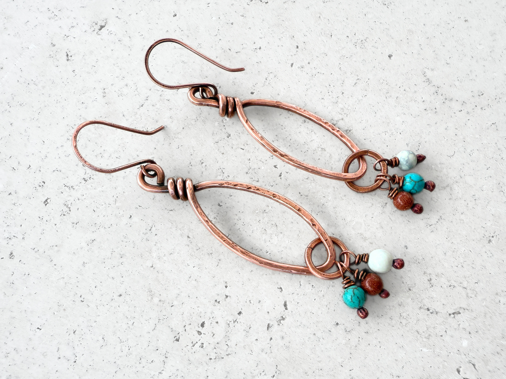 Tri-color Charm Earrings