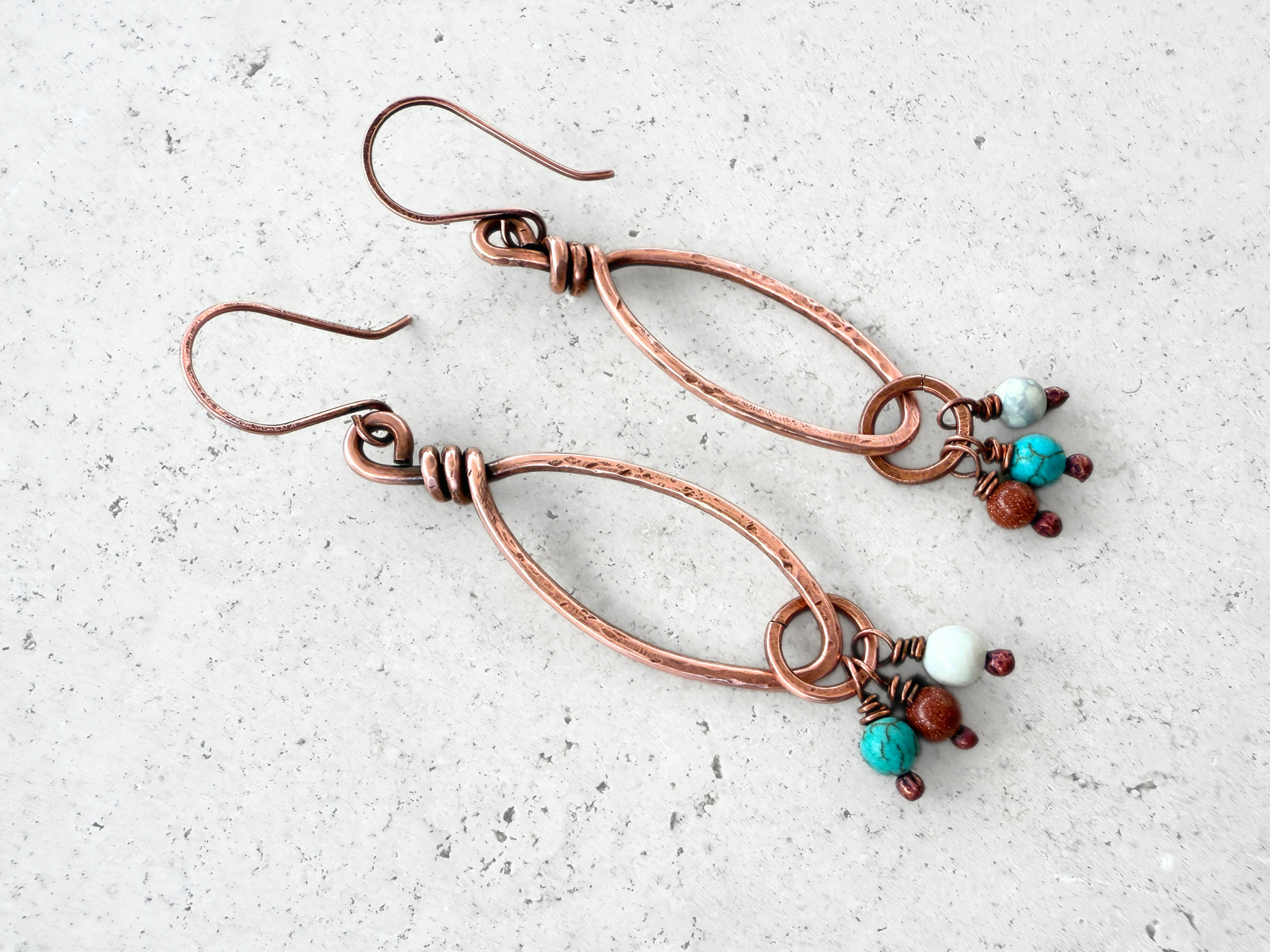 Tri-color Charm Earrings