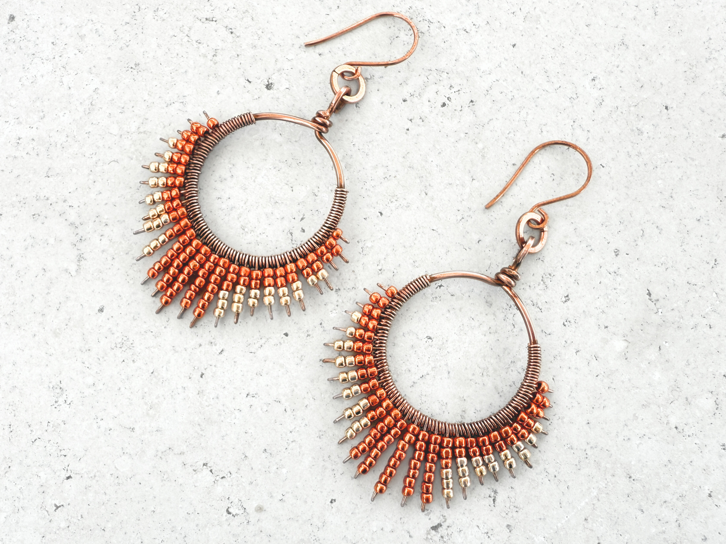 Tangerine Beaded Earrings