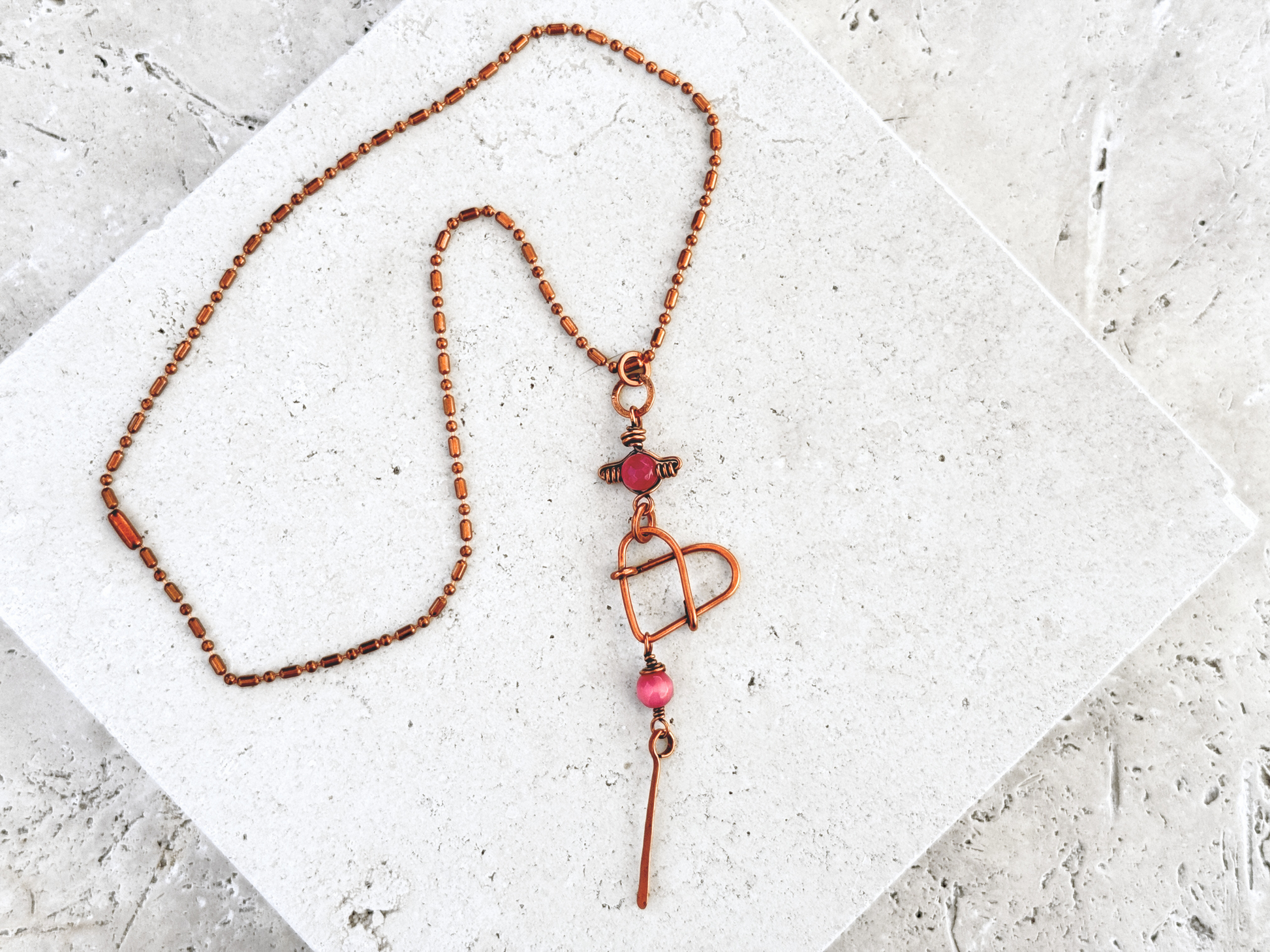 Hanging Heart Pendant Necklace