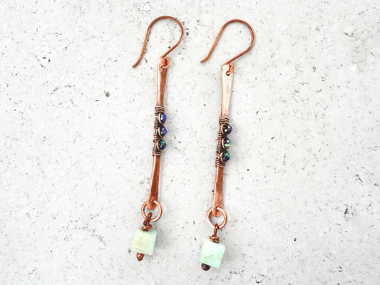 Amazonite Cube Earrings