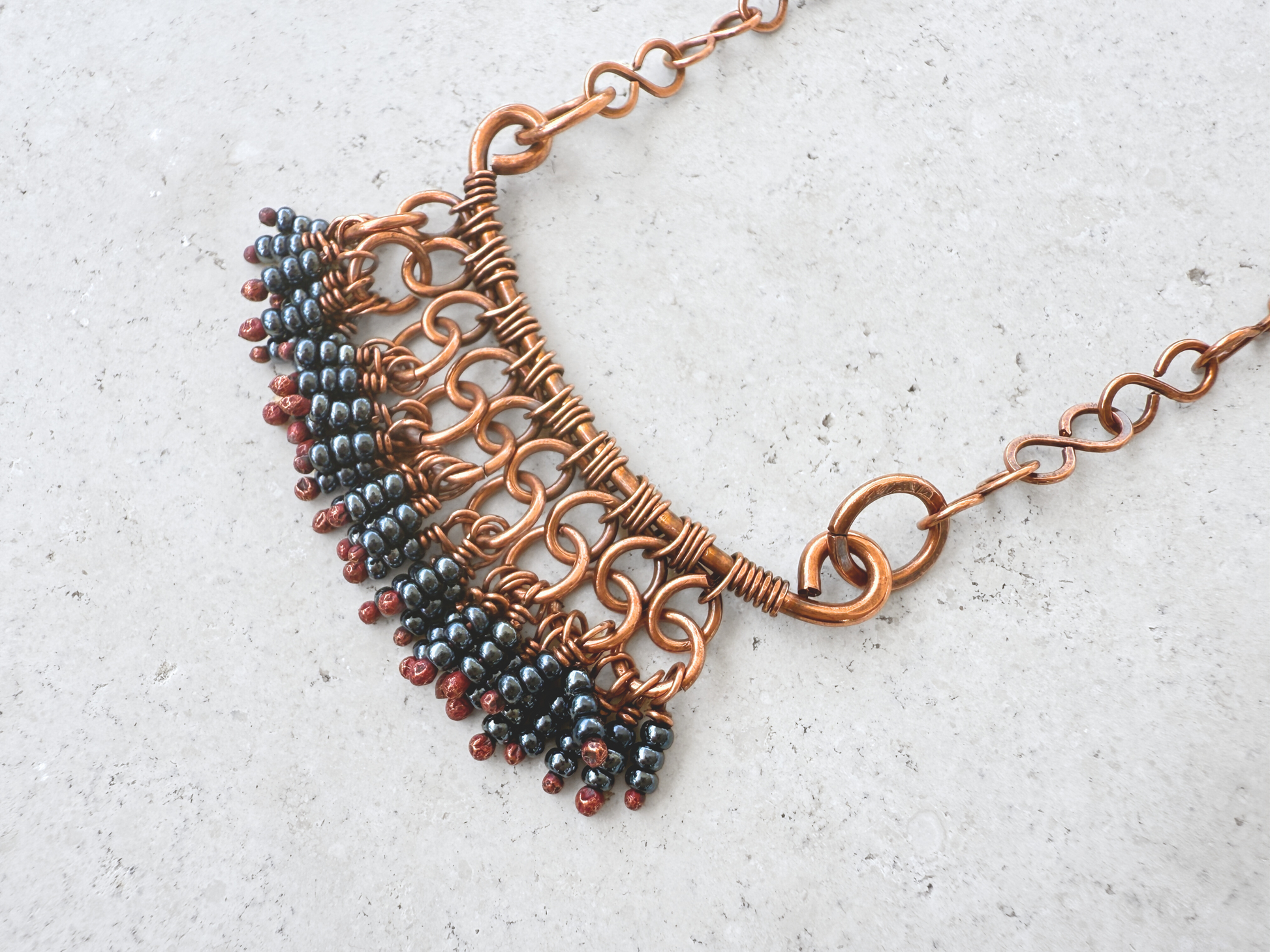 Grey Fringe Choker