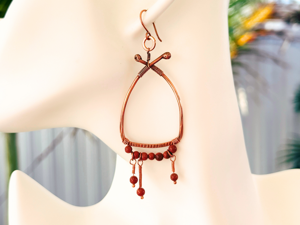 Goldstone Drop Earrings