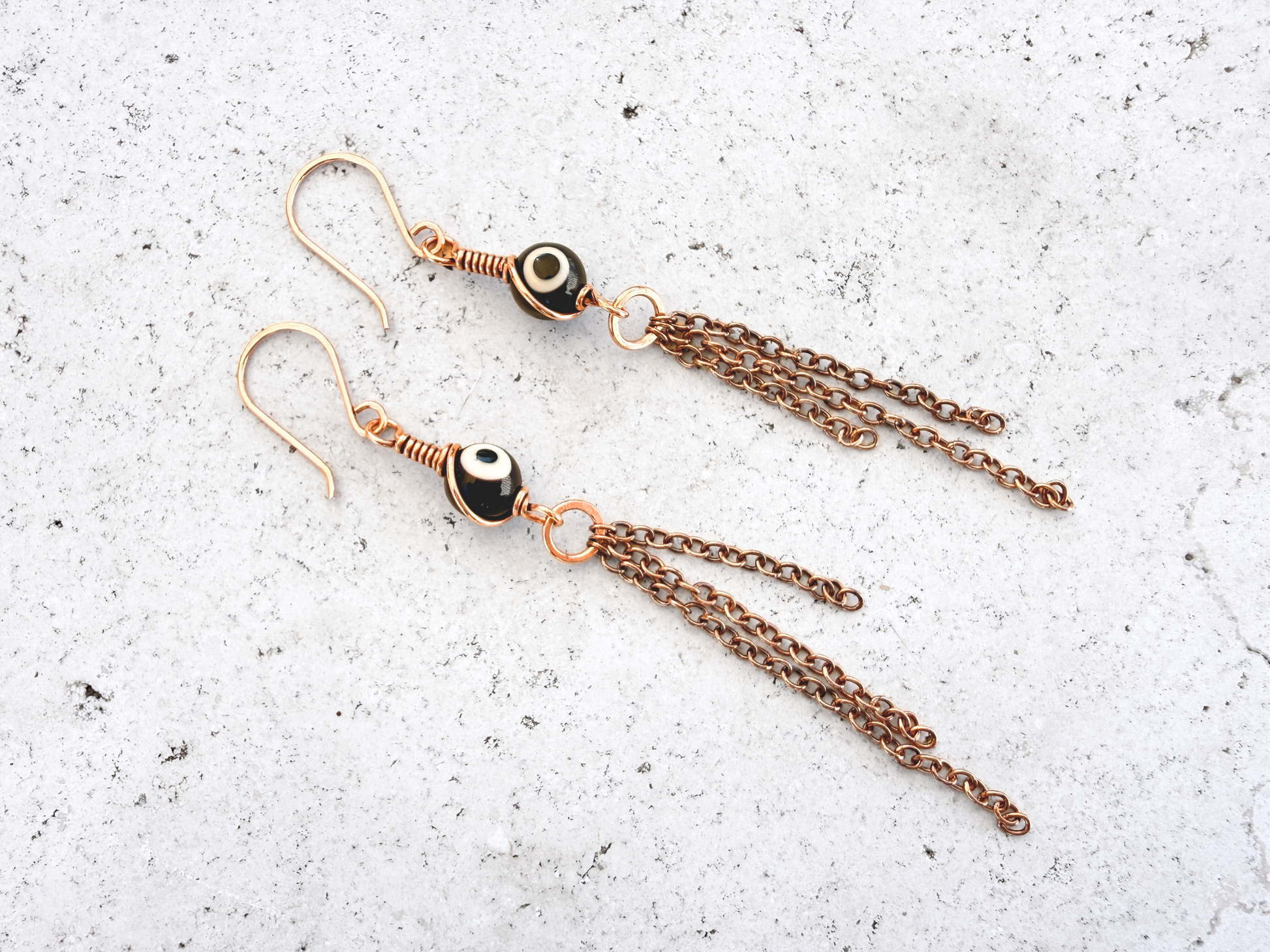 Evil Eye Fringe Earrings