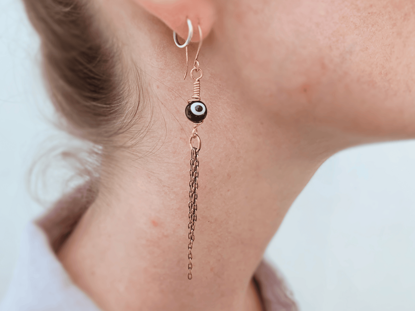 Evil Eye Fringe Earrings