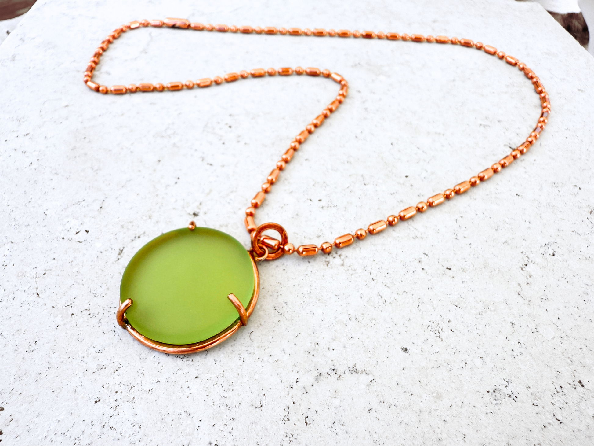 Green Sea Glass Pendant