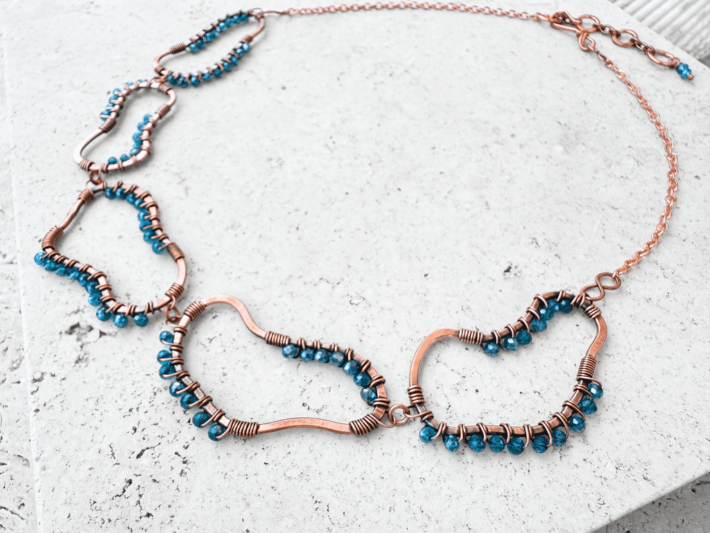 Blue Crystal Diatom Necklace