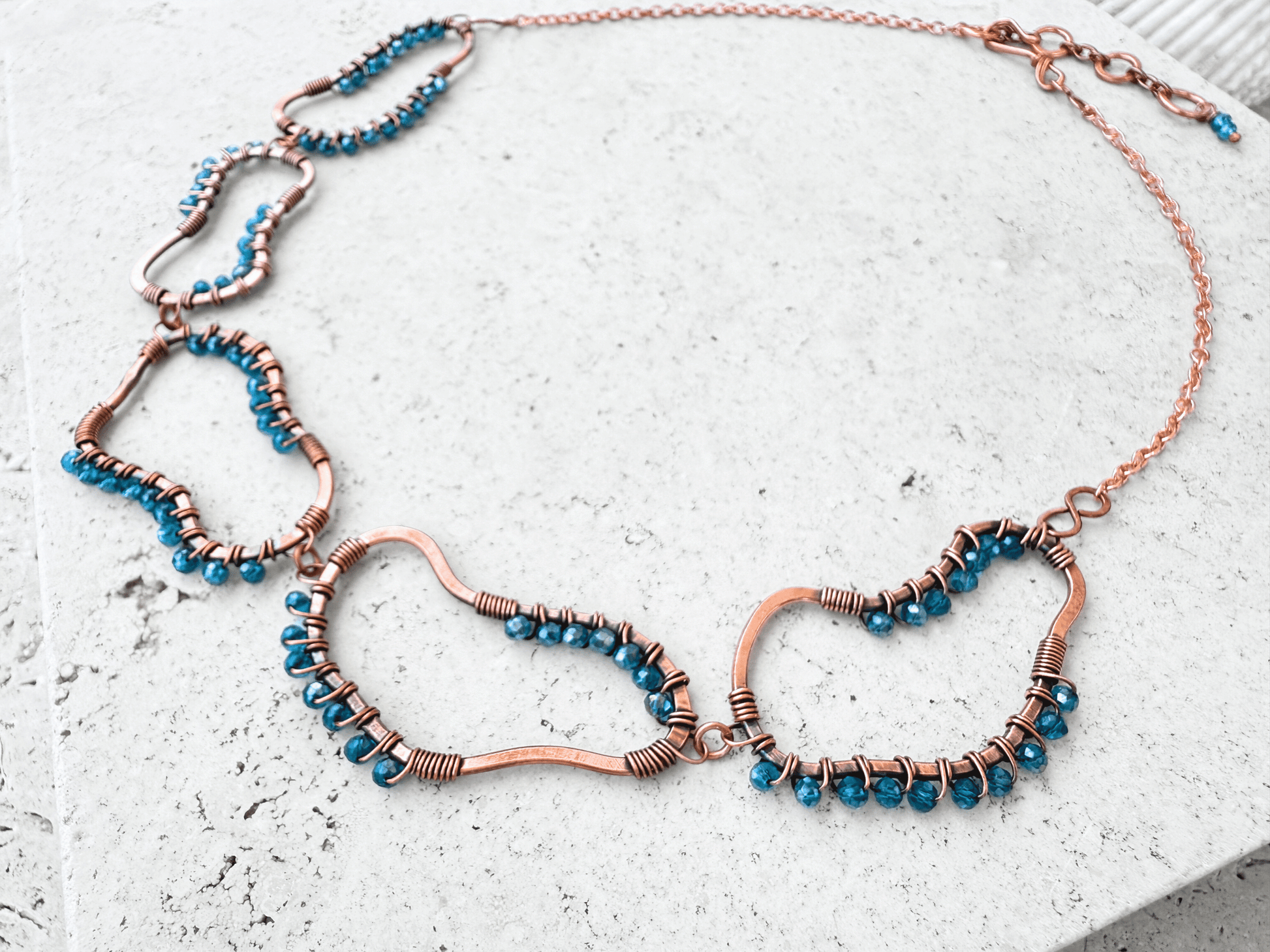 Blue Crystal Diatom Necklace