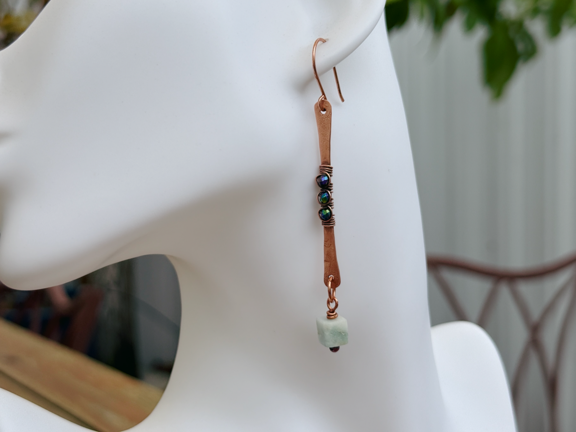 Amazonite Cube Earrings