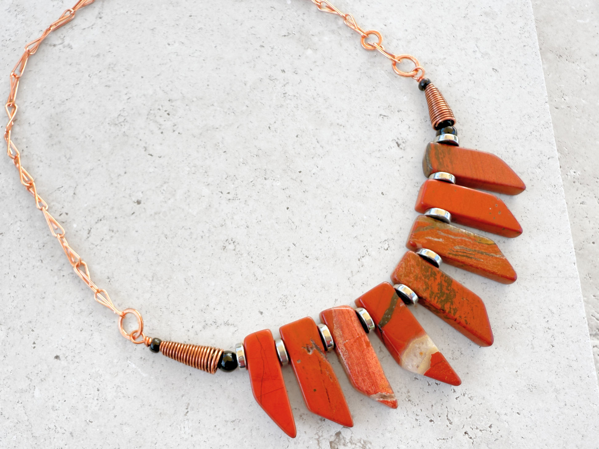 Red Jasper Bib Necklace