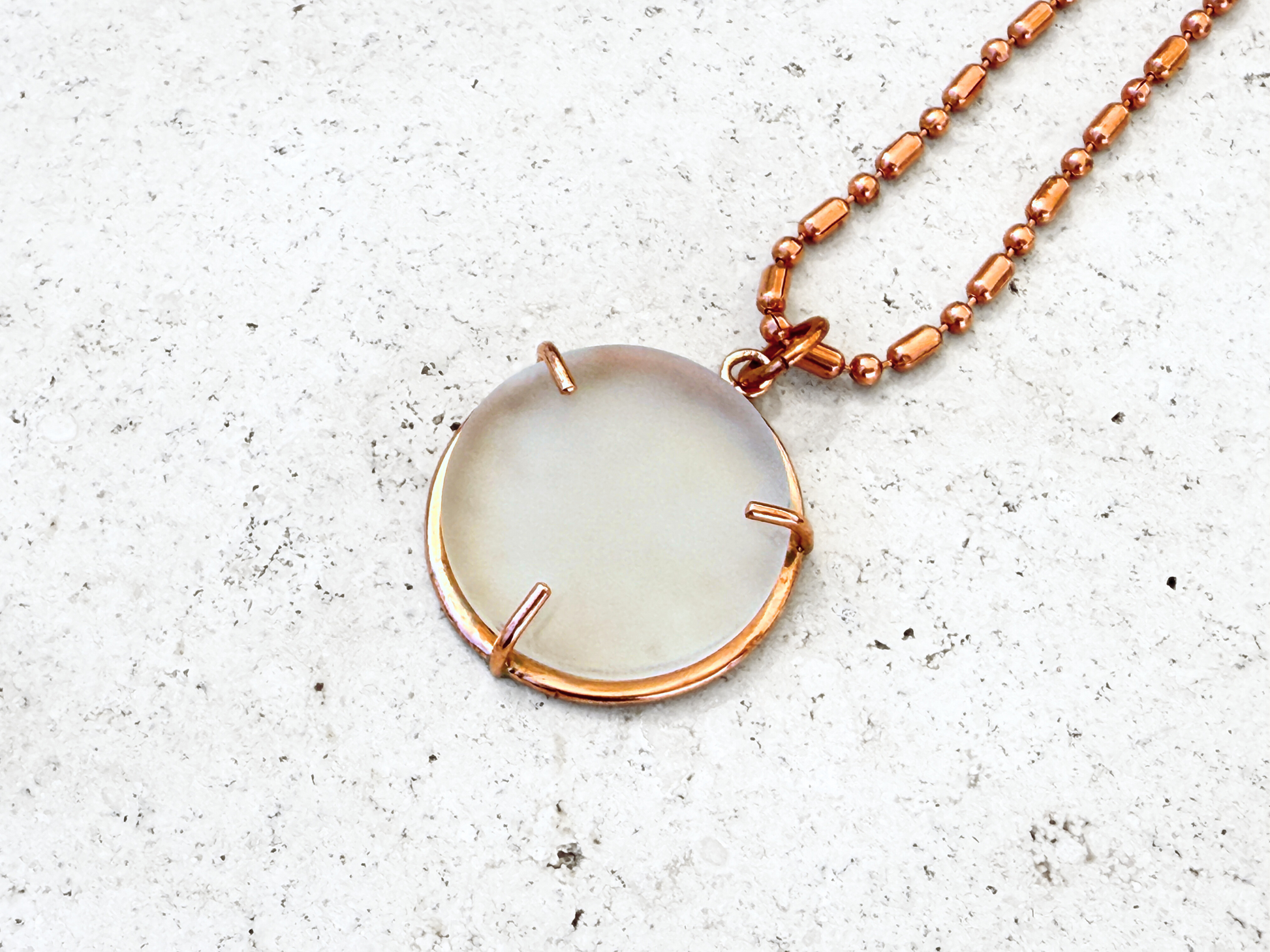 White Sea Glass Pendant