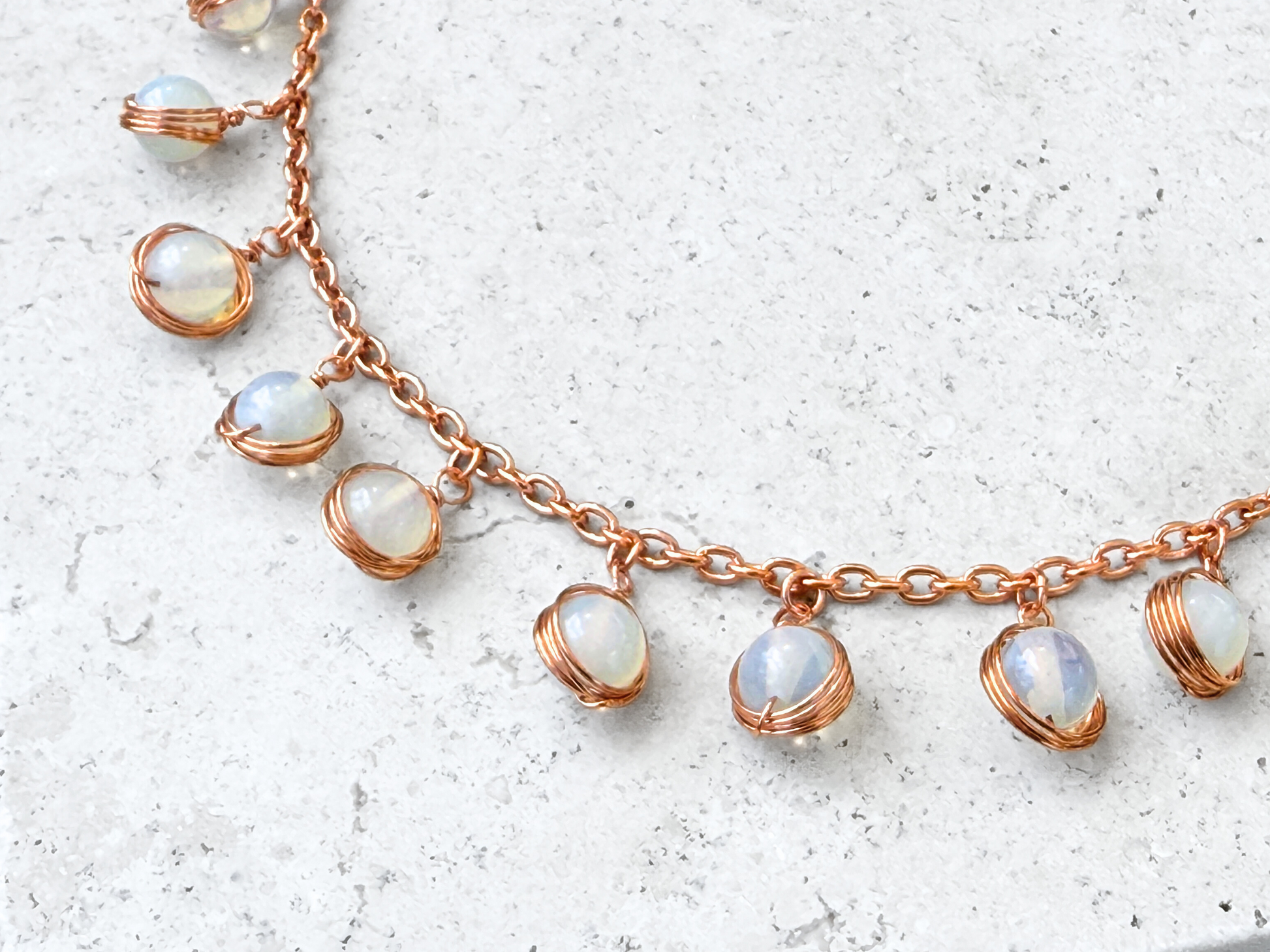 Opalite Charm Choker Necklace